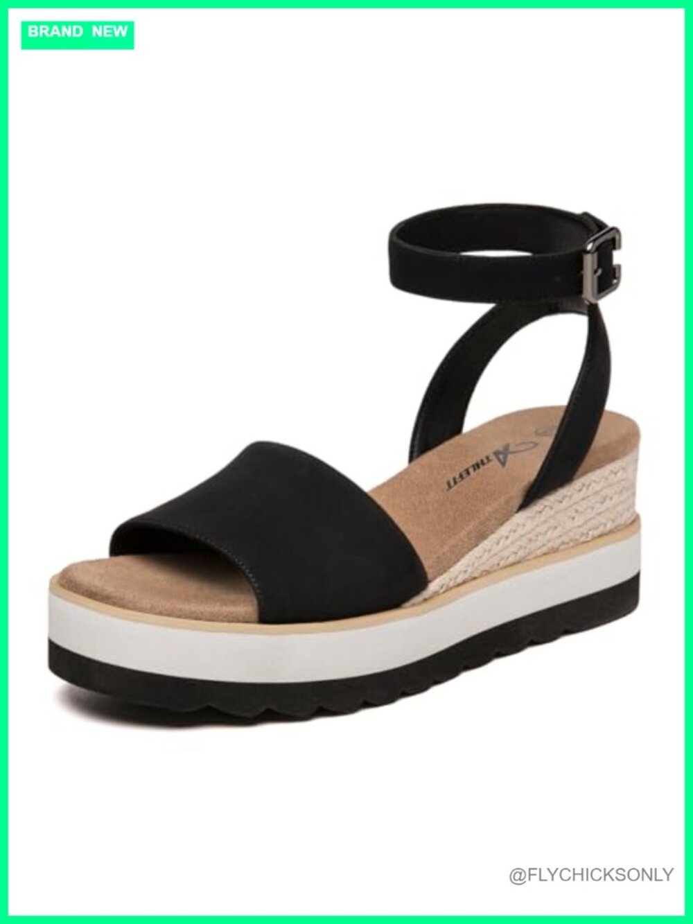 Espadrille Platform Wedge Ankle Strap Sandals Open Toe 2.75" Heel